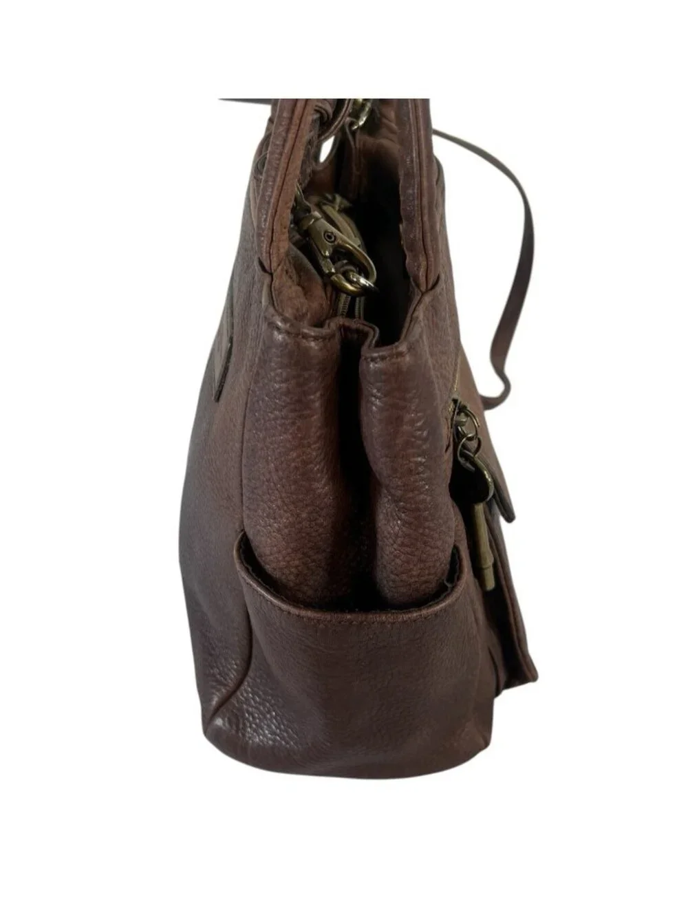 Vintage Fossil 1954 Pebbled Black Leather Crossbody Bag 75082